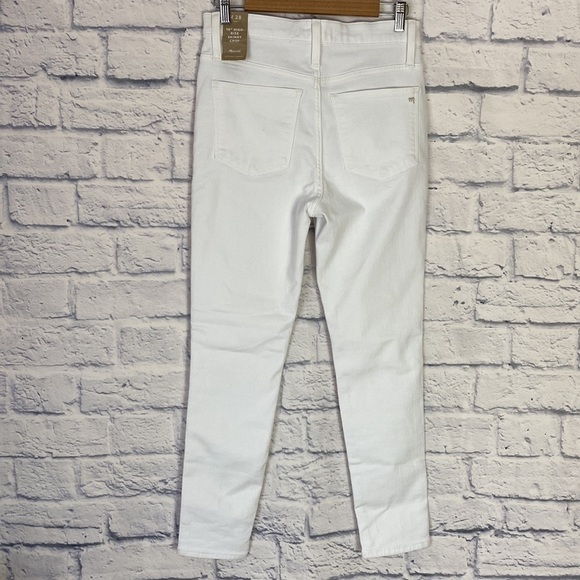 Madewell pure white 10” high rise button fly cropped skinny jeans 28 - Picture 5 of 8